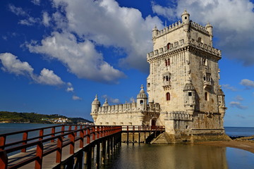Belem Tower (Torre de Belém), the Tower of Saint Vincent a fortification located in Lisbon Portugal