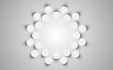 White round plate on the white background