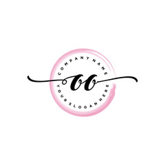 OO initial handwriting logo template. round logo in watercolor color with handwritten letters in the middle. Handwritten logos are used for, weddings, fashion, jewelry, boutiques and business