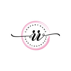 RR initial handwriting logo template. round logo in watercolor color with handwritten letters in the middle. Handwritten logos are used for, weddings, fashion, jewelry, boutiques and business