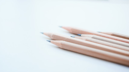 Fototapeta premium Group of pencil on white space.