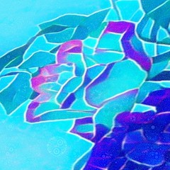 青い背景のバラの絵603