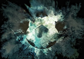 爆発するサッカーボール © k_yu