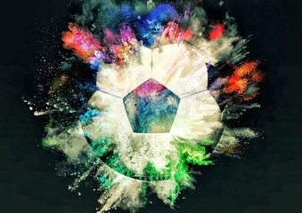 爆発するサッカーボール © k_yu