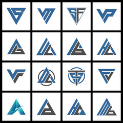 triangle simple logo icon design vector