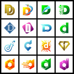 letter D simple logo icon design vector