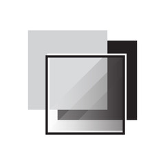 modern shinny border square logo frame on a white background