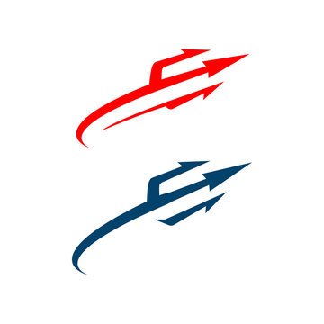 simple mark trident logo vector brand design