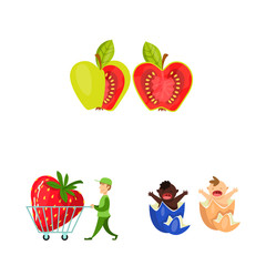 Vector design of modified and genetically symbol. Set of modified and science vector icon for stock.