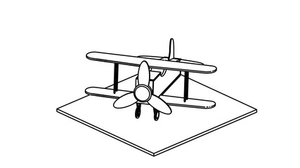 line art for coloring book airplane 