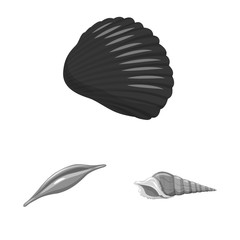 Vector design of aquarium and aquatic sign. Set of aquarium and decoration stock symbol for web.