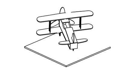 line art for coloring book airplane 