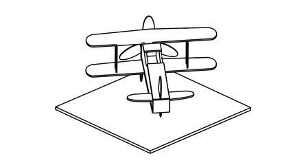 Fototapeta premium line art for coloring book airplane 