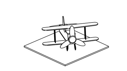 line art for coloring book airplane 