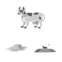 Vector illustration of organic and ingredient logo. Set of organic and product stock vector illustration.