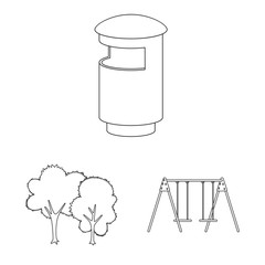 Vector illustration of landscape and nature symbol. Collection of landscape and city vector icon for stock.