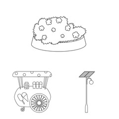 Vector illustration of landscape and nature symbol. Collection of landscape and city stock vector illustration.