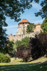Fototapeta na wymiar View of the royal castle from the gardens, Esztergom; Hungary