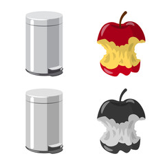 Vector design of refuse and junk icon. Collection of refuse and waste stock vector illustration.