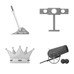 Vector illustration of heritage and ancient logo. Set of heritage and culture stock symbol for web.