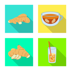 Vector design of fresh and product sign. Collection of fresh and asian vector icon for stock.