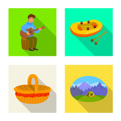 Fototapeta premium Vector illustration of cookout and wildlife logo. Collection of cookout and rest stock symbol for web.