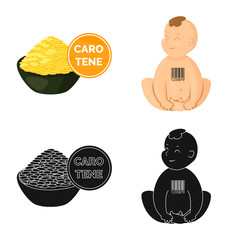 Vector illustration of test and synthetic symbol. Collection of test and laboratory stock vector illustration.