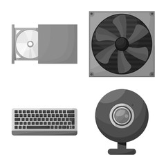 Vector illustration of desktop and technology symbol. Collection of desktop and device vector icon for stock.