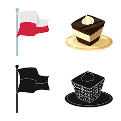 Vector design of traditional and tour logo. Set of traditional and landmarks stock vector illustration.