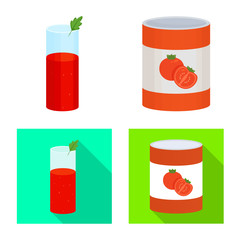 Vector design of vegetable and delicious sign. Set of vegetable and natural vector icon for stock.