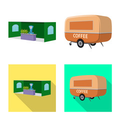 Vector design of marketing and tent logo. Set of marketing and outdoor vector icon for stock.