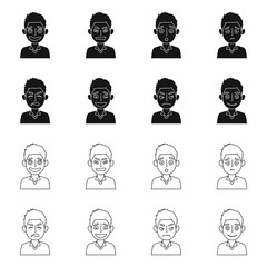 Vector design of face and boy symbol. Collection of face and expression stock symbol for web.