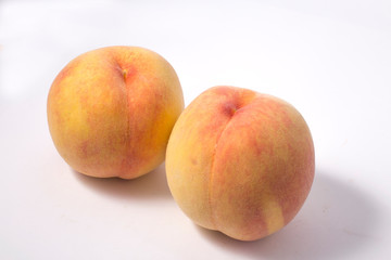 peach fruit isolated on white background