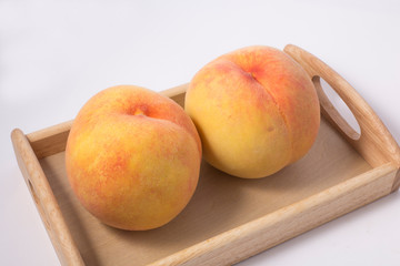peach fruit isolated on white background