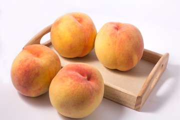 peach fruit isolated on white background