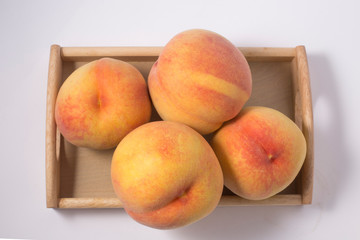 peach fruit isolated on white background