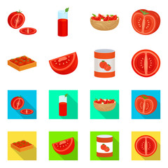 Isolated object of vegetable and delicious symbol. Set of vegetable and natural vector icon for stock.