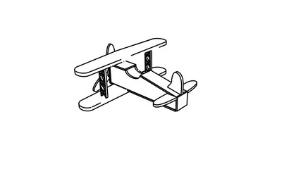 illustration of aeroplane in black white color