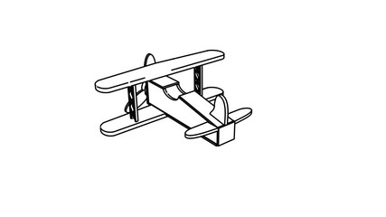 illustration of aeroplane in black white color