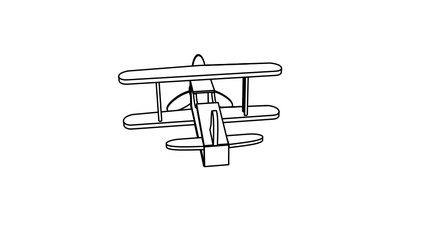 illustration of aeroplane in black white color