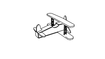 illustration of aeroplane in black white color