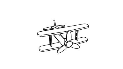 Fototapeta premium illustration of aeroplane in black white color