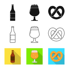 Vector design of brewery and brewing logo. Collection of brewery and ingredient stock symbol for web.