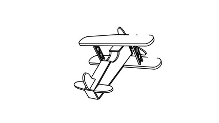 coloring page of the flying aeroplane