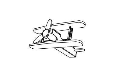 airplane take of illustration in black white color