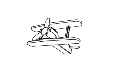 airplane take of illustration in black white color