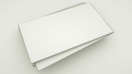 Blank papers are scattered on the table. 3d rendering. illustration
