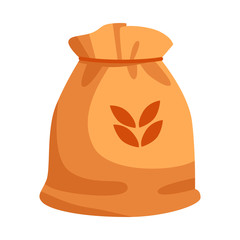 Vector illustration of bag and flour logo. Collection of bag and wheat vector icon for stock.