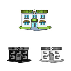 Vector illustration of store and shop logo. Collection of store and grocery vector icon for stock.