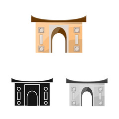 Vector illustration of building and vietnam icon. Set of building and place stock symbol for web.